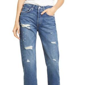 EDWIN Tash Distressed High Waist Crop Jeans 25